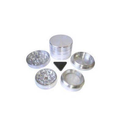 Grinder Pollinator Crusher Grascrusher 40mm Alu Grinder / CNC gefräst Alu poliert / 4-teilig / Kräutermühle Grasgrinder Grasmühle - 3