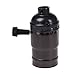 Produktbild TOOGOO(R) E27 Fassung fuer Edison Vintage Stil Gluehbirne Schwarz mit Schalter(ohne Draehte)