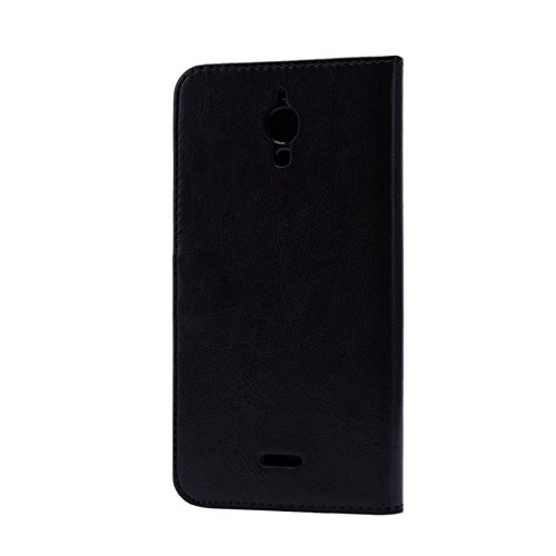 32nd   Funda Flip Carcasa de Piel Tipo Billetera para Alcatel Pixi 4  6   Pantalla de 6 pulgadas  version 3G SOLO  Ref del modelo empieza por OT-8050  con Tapa y Cierre Magn  tico y Tarjetero - Negro