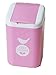 Moolecole Creative Pink Cute Bird Plastic Trash Bin Table Office Desk Mini Dustbin Trash Can With Cover