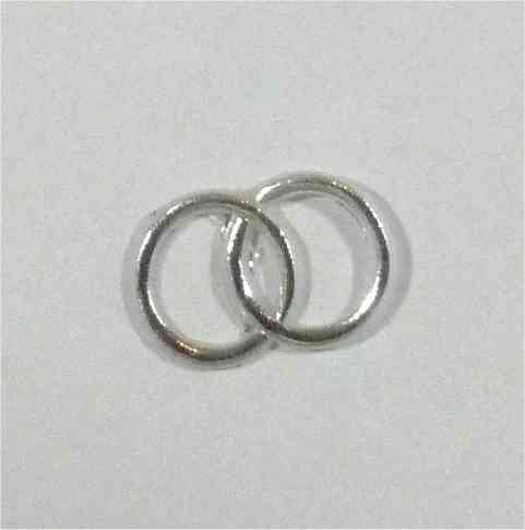 Wachsmotiv Eheringe silberfarben 15x25 mm - 9622 - Wachsdekor für Kerzen