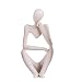 Produktbild zanasta Deko Figur Denker | Kunstharz & Sandstein Statue/Skulptur glatt - 1 Hand am Kopf