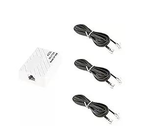 SKIRE # ADSL Internet Phone Filter Splitter for Broadband Modem Box with RJ11 Cable 1.5 M (Pack of 3 Pcs)