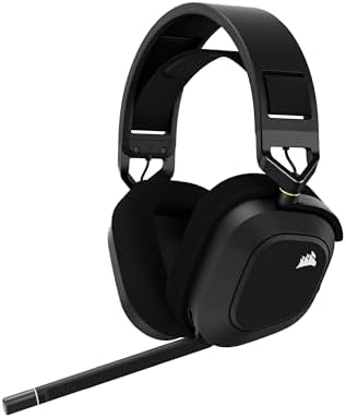 CORSAIR HS80 RGB WIRELESS Cuffie da Gioco Multipiattaforma - Dolby Atmos - Microfono Omnidirezionale - Compatibile con iCUE - PC, Mac, PS5, PS4 - Carbonio