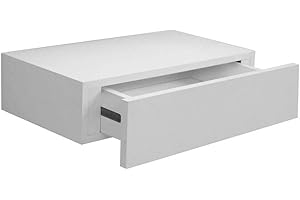 GICOS IMPORT EXPORT SRL 1 Mensola Cassetto Sospeso da Parete Scaffale in Legno MDF Bianco 40x24x10cm, Unica