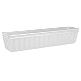 Material: plástico Emsa 959751200 Balcone - Jardinera (75 cm), color blanco