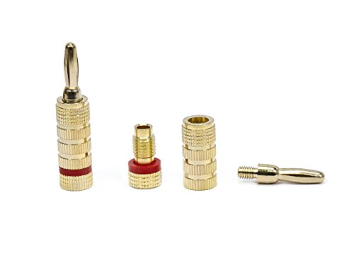 Monoprice High-Quality Closed Screw Type Copper Speaker Banana Plug (Pair of 5)