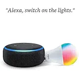 Echo Dot (Black) Combo with Wipro 12W Smart Color Bulb - Smart Home Starter Kit