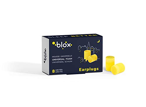 BLOX Mousse Cylindrique - Bouchons d'oreille - Mousse Universelle et Aérée - Ultra performant - sommeil, dormir - 4 paires