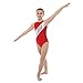 Produktbild Tappers & Pointers - Mädchen Gymnastik Ärmelloser Lycra Turnanzug mit Silber Streifen GYM5 - Rot, 6-8 Jahre