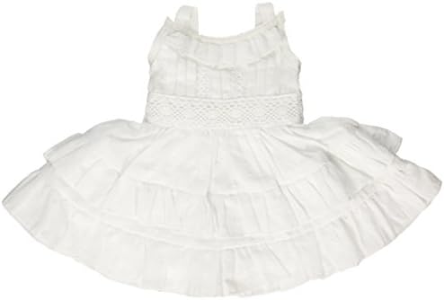 White Ruffles Dress Only (Shoes, Bag and Necklace Sold Separate) ~ Fits 46cm American Girl Dolls