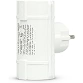 Garza - Dual Side Adapter (2 Schuko sockets) | Double Thief Plugs with Ground Socket | Child Protection | White