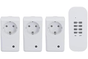 UNITEC Funkfernschalterset Indoor mit Selbstlernfunktion, Funksteckdosen Set, 3 Steckdosen+ 1 Fernbedienung, weiß