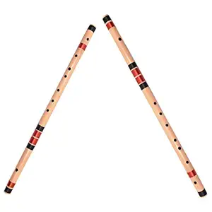 Shiv'z Muzic Flutes, SET of 2 Budget Bansuri, E Natual & F Sharp medium (FREE Written Manuals & Bag)