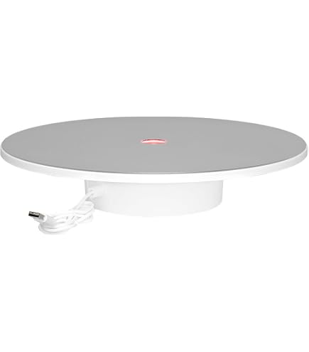 luolety Base luminosa a LED, espositore rotondo con 7 LED rotanti con luci colorate, base girevole a 360 gradi, per gioielli con sfere di cristallo, 4 girevoli, 8 modalità di illuminazione (nero