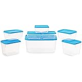 All Time Plastics Polka Container Set, Set of 8, Blue