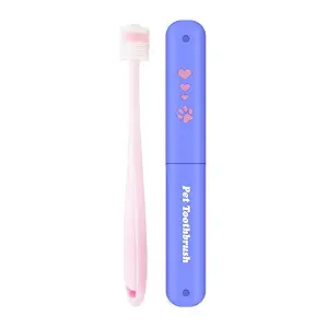 WorldCare? Cleaning Dental Round Toothbrush for Dogs/Cats/Puppy | Color- Pink