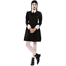 Parrucca Mercoled&igrave; Addams Con Frangia &ndash; Nera E Intrecciata | Per Cosplay E Halloween