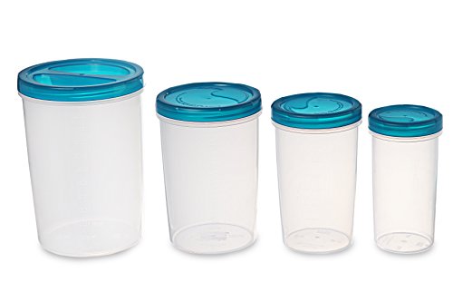 All Time Plastics Elite Container Set, 4-Pieces, Turquoise