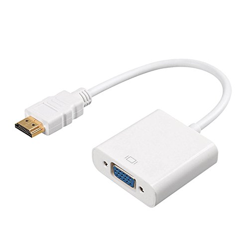ELUTENG HDMI auf VGA Adapter Kabel HDMI to VGA Converter 1080P HDMI VGA Adapter Kabel für Windows-Computer in Weiß