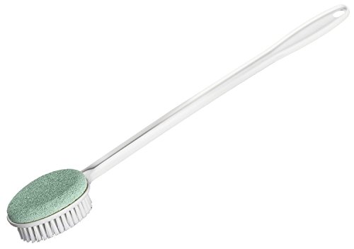 Long Handled Foot Scrub Brush with Pumice (21"/53cm)