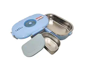 HOOM Everyday Insulated 304 Stainless Steel Made hot case Lunch Box with Steel Chutney Container Inside, for Office, College and School, 710 ml, Purple