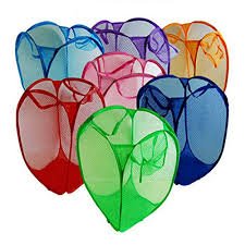 Kuber Industries Large Mesh Laundry Basket Set of 7 Pcs Combo Code-10