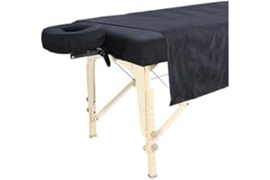 PORTA LITE INNOVATION IN THERAPY Massage Table Couch Cover Three Piece Combo Set Oversized Draping Top Sheet + Fitted Sheet + Head Rest Cradle Cover - 100% Brushed Cotton + Extra Soft + Washable - Navy with Breathe Hole