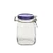 Produktbild Bormioli Rocco 211150drkbl435 Vorratsglas 'Fido' mit Drahtbügel & blauem Deckel, 1l, 16cm, transparent/blau