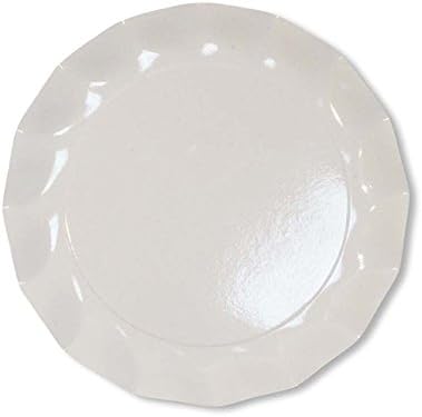 Sophistiplate Bright White Petal Paper Dinner Plates (Pack of 20) Fancy Disposable Dinnerware for Holiday Parties, Cocktail Parties, Birthdays, Anniversaries and Special Occasions