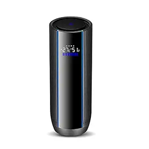 GoMechanic Carbon C4 Low Noise Air Purifier with 1 Year Warranty Advanced Dual Layer HEPA Active Carbon Filter with Digital Display for All Cars