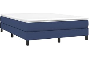 ‎VIDAXL vidaXL Rama łóżka, niebieska, 140 x 200 cm, obita tkaniną