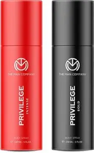 The Man Company Privilege Deodorants for Men - Bold & Intense | Long Lasting Premium Fragrance | Everyday Use Deo?s for Him | Gift Set for Husband, Boyfriend - (150ml* 2)