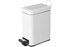 Dcasa - Papelera de baño de metal blanca nórdica para cuarto de baño Fantasy