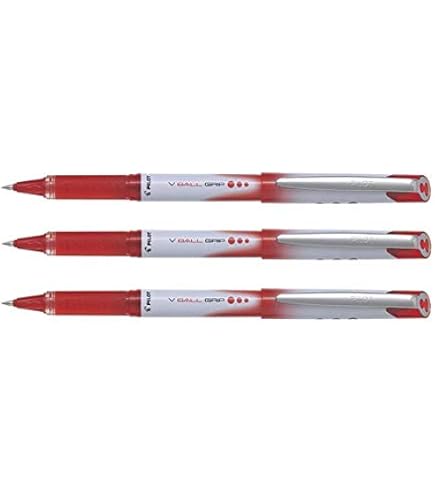Lot 3 Stylos Roller Pilot V-Ball Grip 05 - Encre Liquide Bleue Pointe Fine