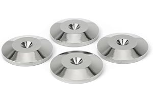 Dynavox Spike podkładki do głośników i urządzeń, stylowa ochrona przed zarysowaniami na podłodze lub na półce HiFi, zestaw 4 szt., srebrne