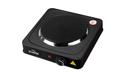 Preisvergleich Produktbild Kochplatte einzeln 1000W Schwarz oder Weiß
