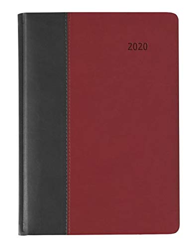 Buchkalender Premium Fire schwarz-rot 2020 - Bürokalender A5 - Cheftimer - 1 Tag 1 Seite - 416 Seiten - Tucson-Einband - Terminplaner - Notizbuch