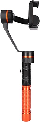 Rollei Pro Smartphone Gimbal - Treppiede 3 assi per smartphone (Stabilizzatore/Steadycam), incl. con Rilevamento e inseguimento volti e altre funzioni - Nero / Arancio