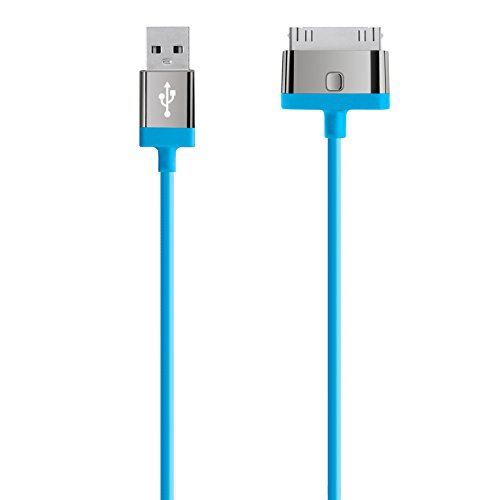 Belkin F8J041cw2m-BLU - Cable de carga y sincronizaci  n Mixit de 30 pines a USB 2 0 para iPad 1 2  iPhone 4 4s  azul