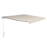 einwandfreie Verarbeitung Outsunny Markise Gelenkarmmarkise Sonnenschutz 3,5x2,5m mit Handkurbel Alu+Polyester