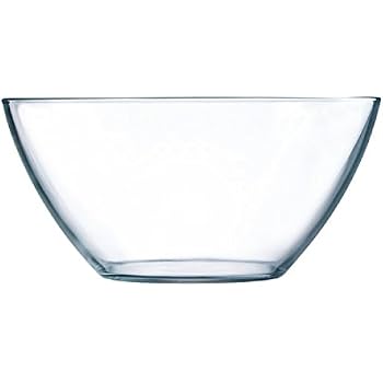 Excelsa Arabesque Salatschüssel Aus Glas – Transparent, 23 X 23 X 10 Cm, Spülmaschinenfest & Mikrowellengeeignet