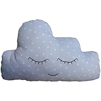 Wolken Kissen graue Farbe mit weißen Sternen Kinder Kissen mit Größe 24x36 cm.