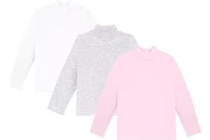 Ellepi Set 3 Maglie Lupetto Bambino Bambina Manica Lunga 100% Caldo Cotone (Rosa, 4 Anni)