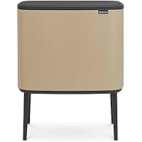 Brabantia Bo Touch Bin Cubo de Basura, Acero Inoxidable, Dorado, 3 x 11 litros