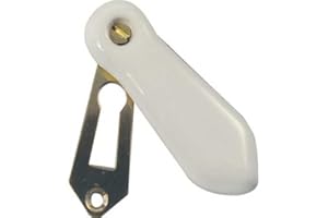 Kooples Hardware Porcelain Covered Escutcheon – Vintage Keyhole Plate with Flip Cover for Traditional Doors (White)