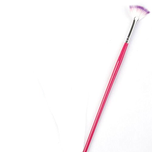 Born Pretty Art Nail Art Brush for Powder glitter UV Acrylic Nail Fan-shaped Candy (Red)