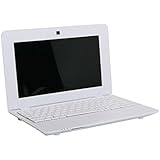 FANCY CHERRY&reg; NEW 2017 HD 10 inch Mini Laptop Notebook Netbook Tablet Computer 1G DDR3 8GB Memory VIA WM8880 CPU Dual Core Android Screen Wifi Camera Keyboard USB HDMI - Black - White