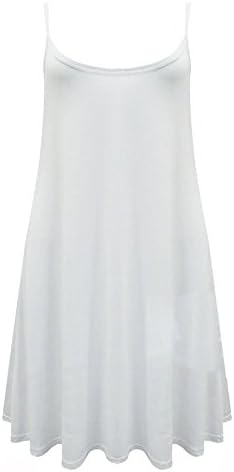 Women Celebrity Camisole Cami Sleeveless Flared Swing Strappy Vest Dress Ladies Top Size 8-22 (XXL 20-22, White)
