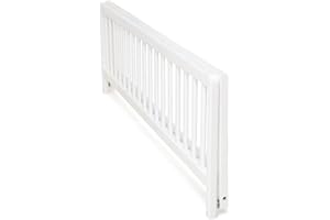 Geuther Barrière De Lit – Barrière De Sécurité Enfant Lit en Bois De Hêtre – Barrière Lit Bébé – Barrière De Lit Adulte – Barrière Pliable Solide Et Esthétique (White, 140x38 cm)